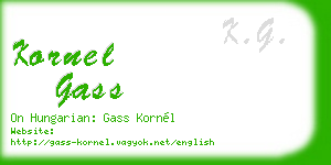 kornel gass business card
